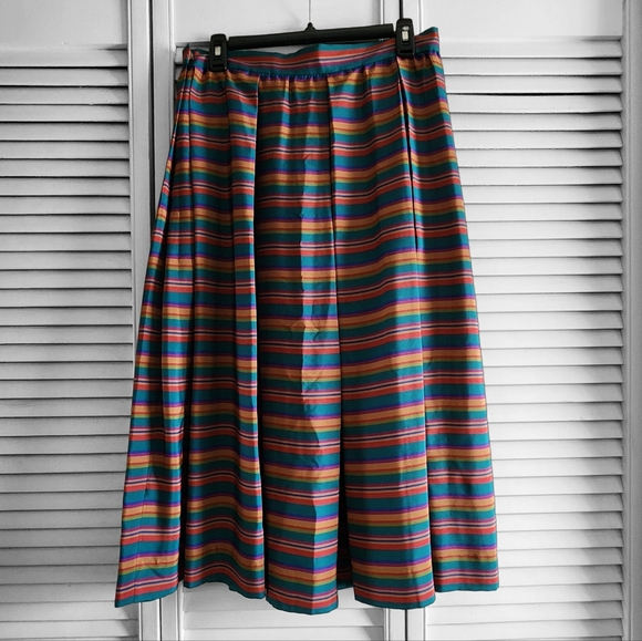 Vintage Liz Claiborne Boat Neck Striped Blouse and Skirt Set - Picture 7 of 16